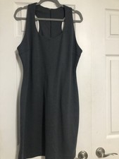 Boston Proper Racer Back Dress Bodycon Grey Women’s 16 Workwear