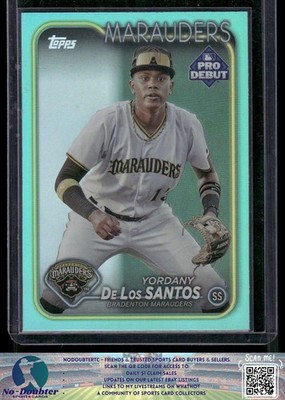 2024 Topps Pro Debut #PD-135 Yordany De Los Santos Aqua Foil SN /75 PIRATES 2.2H