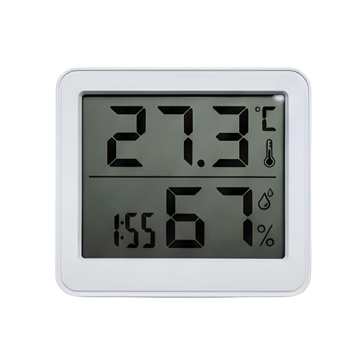 Thermo-hygromètre numérique intérieur compact blanc Avizar avec grand écran LCD alimenté en 3V