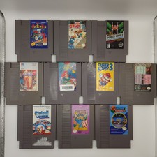 10 NES Game Lot: Super Mario Bros 3, Donkey Kong 3 (5-Screw), BurgerTime Tested