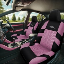Autoyouth Car Seat Covers Full Set Car Seat Covers Pink Black Universal Fit
