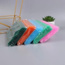 100PCS Disposable Plastic Straws Colorful Party Event Drinking Straws