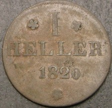 FRANKFURT (German State) 1 Heller 1820 - Copper - VF- 1639 ¤