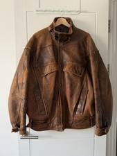Vintage 80s Genuine Leather Bomber Jacket | Made in England XL