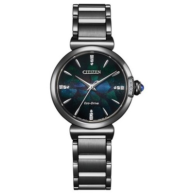 Citizen L Eco Drive Solar Watch EM1067 88E Diamond Limited Layers of Time Black