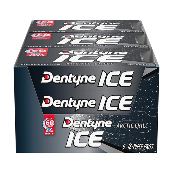 Dentyne Arctic Chill Kaugummi Zuckerfrei, 9 PäCkchen (Insgesamt 144 StüCk)-image