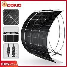 DFSP 200W 18V Flexible Portable Solar Panel RV Off Grid Power Charger Outdoor