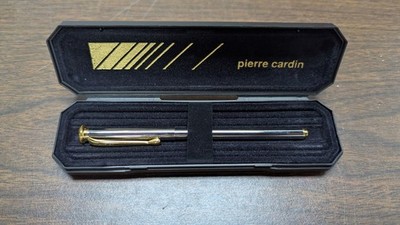 Vintage Pierre Cardin Slim Ballpoint Pen - New in Box - Gold & Silver Tone