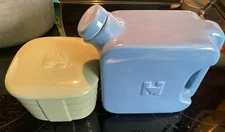 VINTAGE HALL CHINA CO./HOTPOINT REFRIGERATOR FULL SET BLUE PITCHER and Dish
