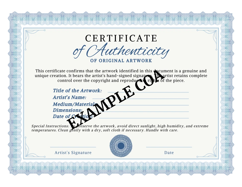 Búho guardián lavanda - Pintura acrílica original 16x20 - por M. Isaksen Foto 3 de 4