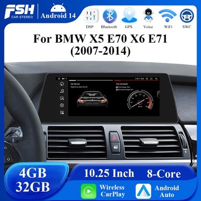 10.25'' Android 14 Autoradio Für BMW X5 E70 X6 E71 CCC Apple CarPlay 4+32GB WiFi