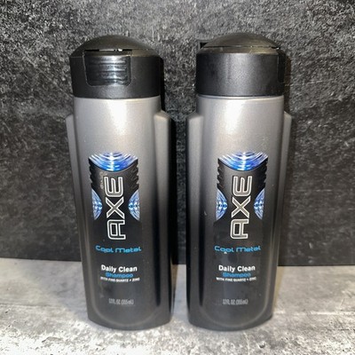 2 Lot AXE Cool Metal Daily Clean Shampoo 12 oz Fine Quartz & Zinc