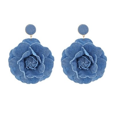 Handmade Flower Drop Earrings Lightweight Rose Flower Long Eardrop Accessory