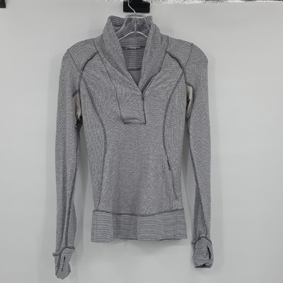 Lululemon Rulu Tonka Stripe Gray Pullover Fast Track, Women's Size 2