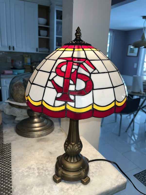 Tiffany Style Stained Glass FSU Florida State Lamp With Metal Base  RARE