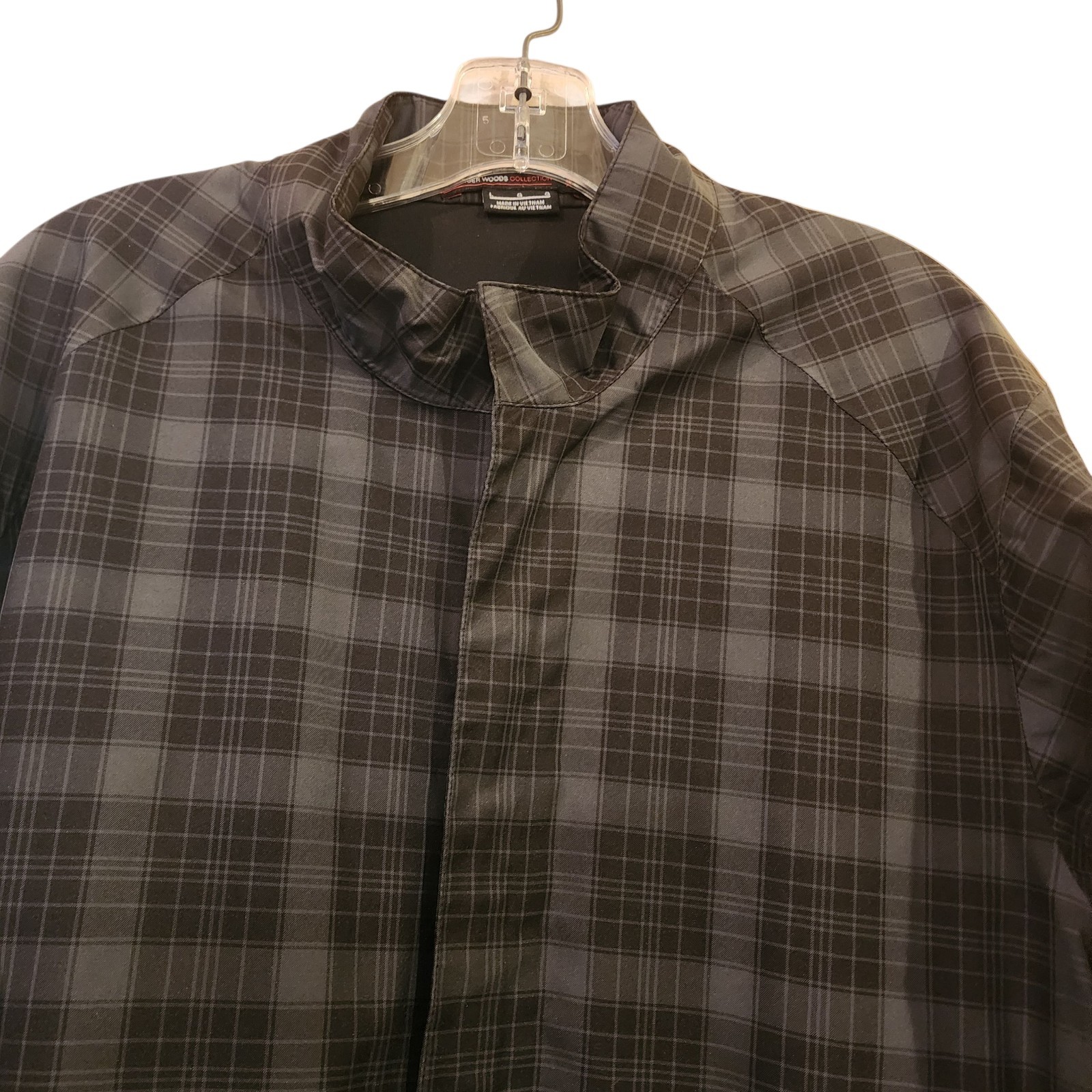 SACAI X NIKE Giacca Nike Tiger Woods Storm Fit uomo M grigia a quadri full zip vento pioggia golf taglia L