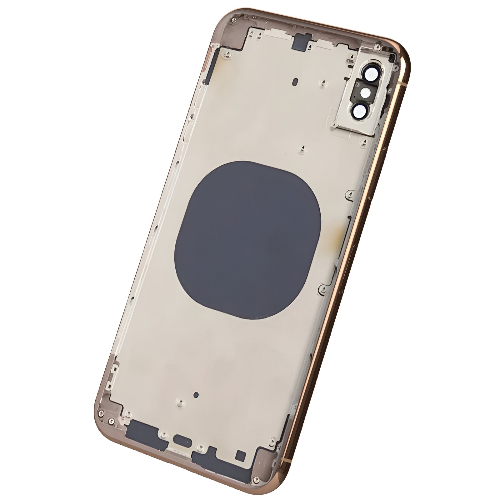 Coque iPhone XS Max avec cache batterie rose clair Clappio antichoc - 2