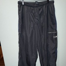 Nike Men s Vintage Black Track Pants Elastic Waist Zip Pocket Logo Size L