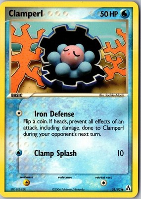 Clamperl 51/92 Pokemon Card LP Common Legend Maker