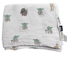 Pottery Barn Kids Star Wars Muslin Baby Blanket Organic Cotton Swaddle 47" x 47"