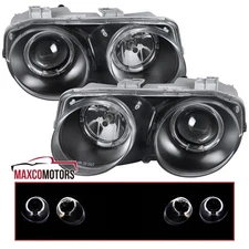 Black Projector Headlights Fits 1998-2001 Acura Integra LED Halo Lamp Left+Right