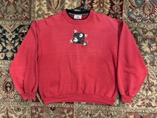 Top Stitch Morning Sun Vintage Crewneck Pullover Sweatshirt Sz M Chickadees Bird