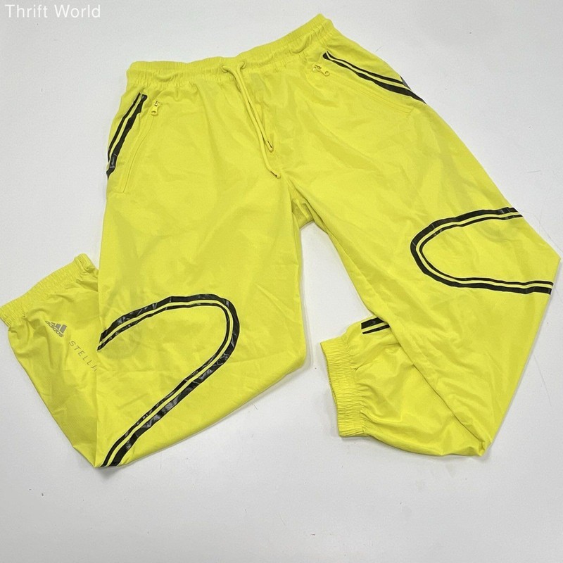 Adidas by Stella McCartney Women's Track Pants Neon Yellow Graphic Windbreaker L