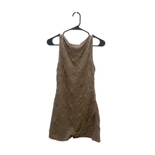 Reformation Textured Mini Dress Beige Brown Sz S,Tiny Hard to See Discoloration - Picture 3 of 5