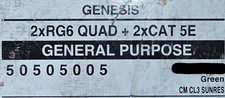 Genesis 5050 2xRG6Q + 2xCAT5e General Purpose Multimedia Cable UV-Res Green/25ft
