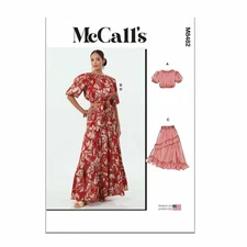 McCall's M8482P5 Misses' Crop Tops and Asymmetric Skirts Sewing Pattern Packet,