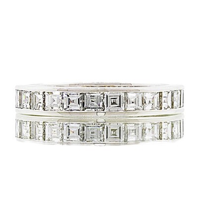 Platinum Asscher Cut Natural Diamond Eternity Band -5.50 tcw Total / AVG 0.25 ct