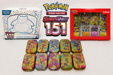 Pokemon 151 Lot ETB COMPLETE TIN SET Costco Tins New Sealed