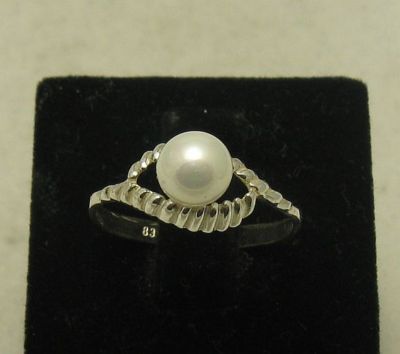 Stilvoller Echt Sterling Silber Ring gestempelt massiv 925 Perle Handarbeit Kaiserin