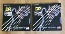 2 Packs of DR Strings NWE-10 Neon White Electric Guitar Strings - 10-46