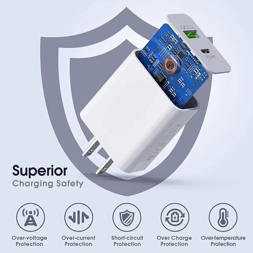 For iPhone 14 13 12 11 XR 8 20W Fast Charger Block USB Type C Wall Power Adapter - Picture 11 of 15