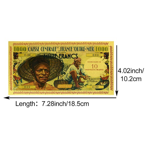 9pcs French Countries Gold Foil Plastic Banknotes Francs Collectibles Moeny Set - Picture 5 of 19