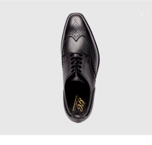 George Cleverley Black Leather Derby Oxfords Brogues men display picture 2