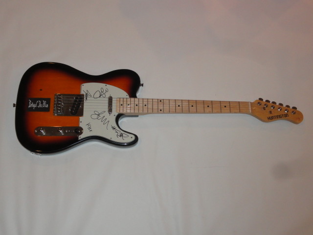 PORTUGAL. THE MAN SIGNED SUNBURST ELECTRIC GUITAR JOHN GOURLEY ALL 5 JSA COA