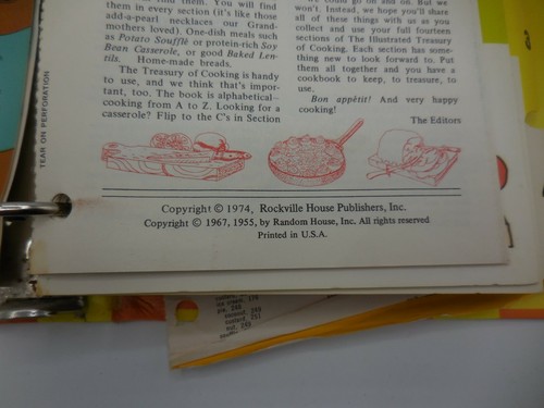 1974 The Illustrated Treasury of Cooking 3 Ring Notebook Cookbook - Picture 4 of 6