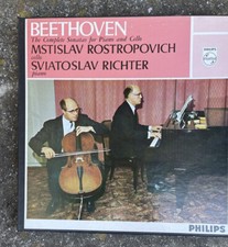 Beethoven Complete Cello Sonatas Rostropovich Richter 2 LP Philips 835 182/83 AY
