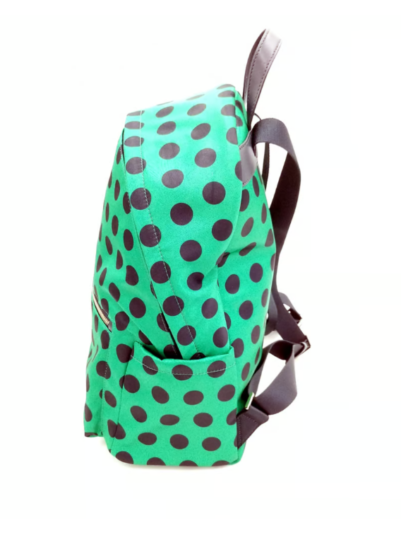 Kate Spade Chelsea Green and Navy Polka Dot Nylon Zipper Top  display picture 1