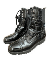 Donald Pliner Camren PatentLeather Combat Boot size 8
