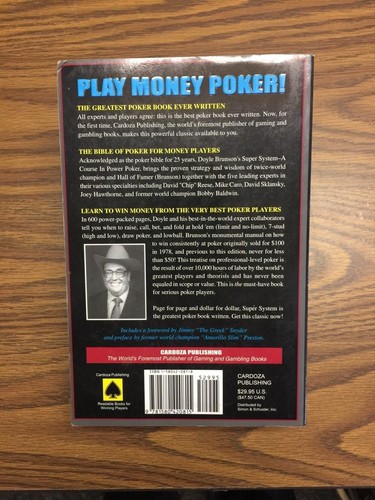 Doyle Brunson's Super System : A Course in Power Poker by Doyle Brunson (2002, P - Picture 2 of 7