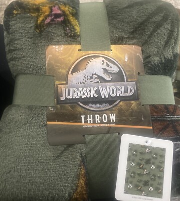 Jurassic World Throw Blanket 47”x59” New UK