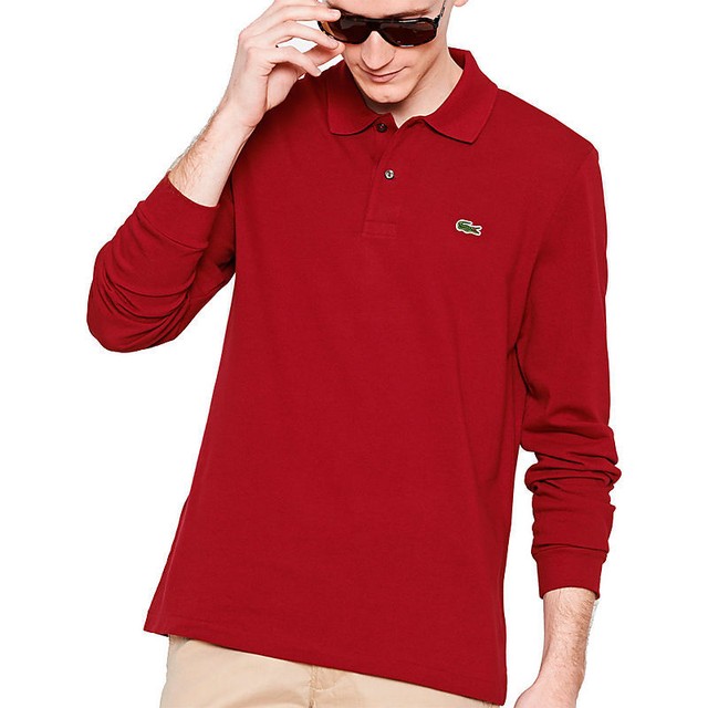 Polo Lacoste Manica lunga - L1312-476 8 Bordeaux | Acquisti Online su eBay