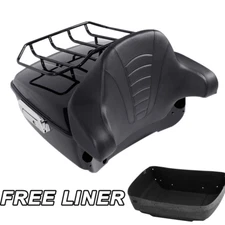 King Trunk Mount Rack Backrest Pad Fit For Harley Touring Road Glide 14-Up TCMT