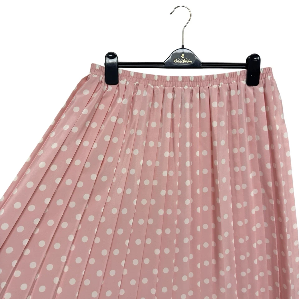 Vintage Leslie Fay Mujer Falda Plisada Rosa Lunares Talla 20WP Foto 3 de 4