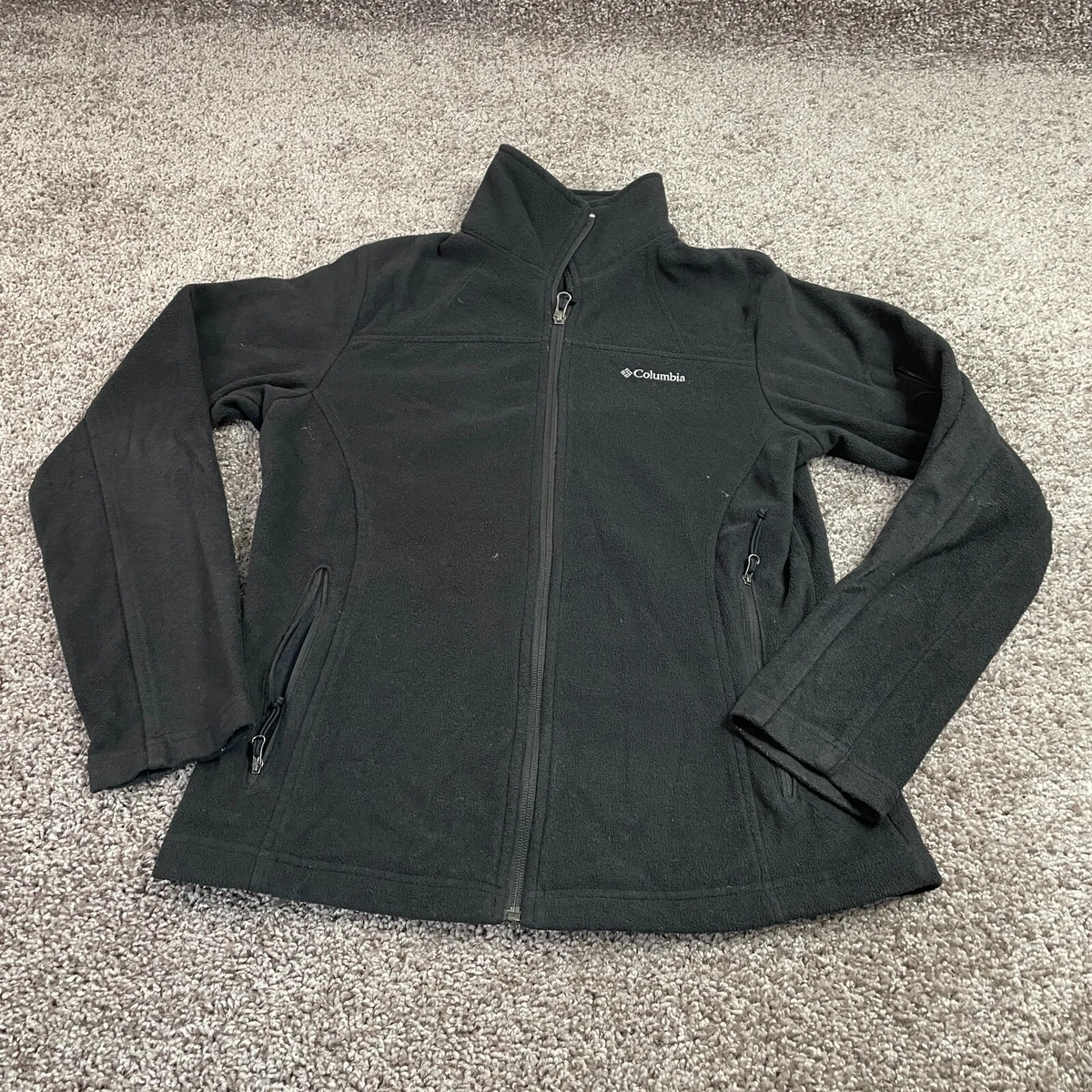 Columbia Jacket Womens Small Black Gray Outdoors Zip Parka Outdoor Coat Ladies