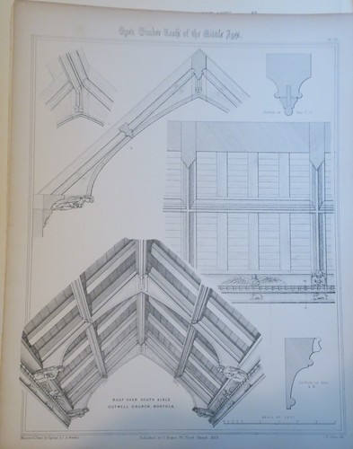 The Open Timber Roofs of The Middle Ages,1849 1st Edition,complete text & Plates - Picture 20 of 24