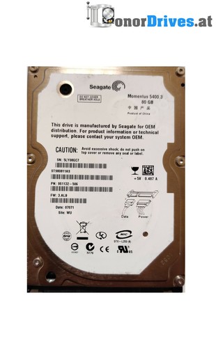 Seagate  ST980811AS - 80 GB - SATA  - 9S1132-506 - PCB 100398689 Rev B*